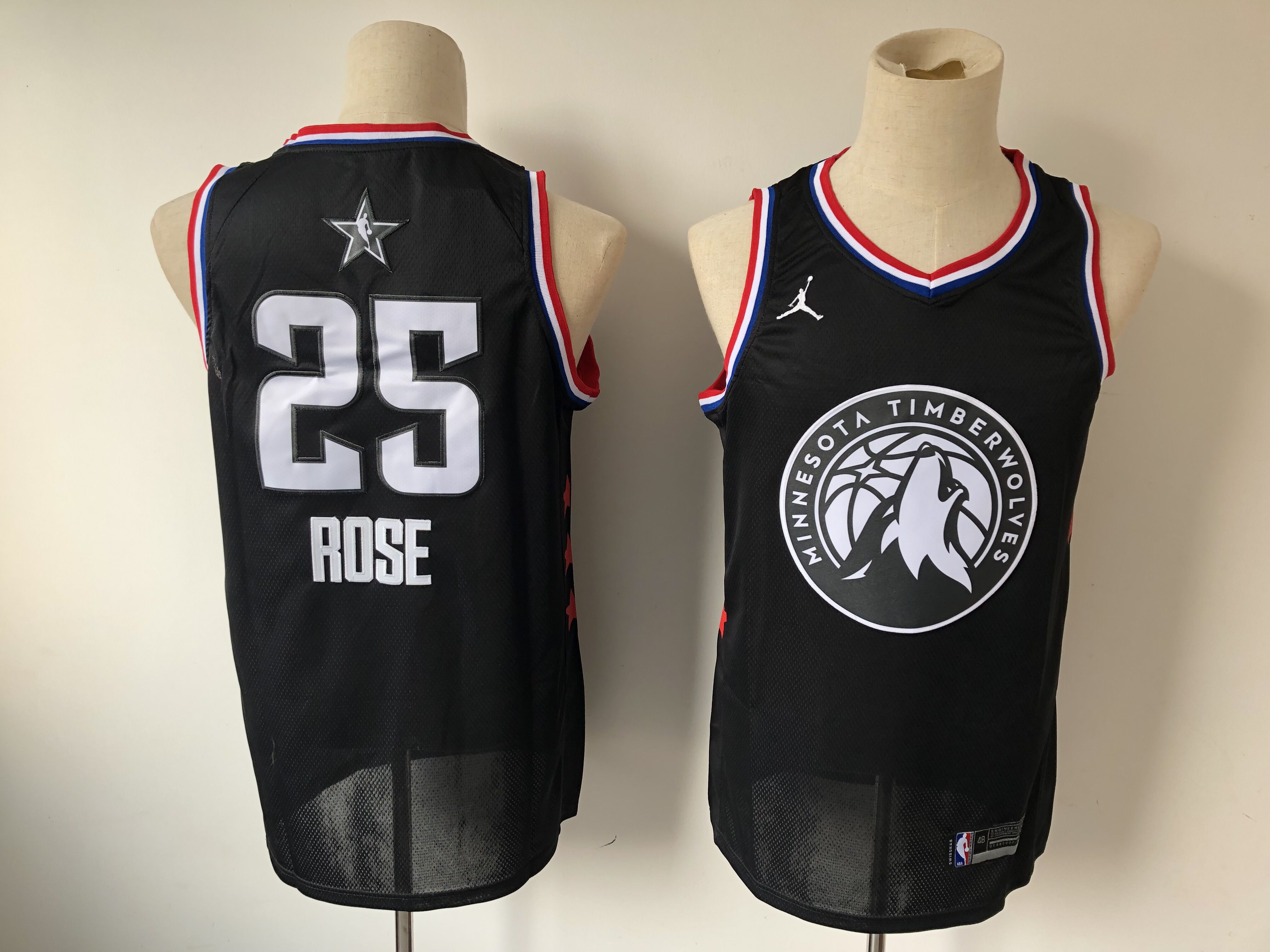 Men Minnesota Timberwolves #25 Rose Black 2019 All Star NBA Jerseys->san diego padres->MLB Jersey